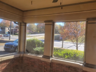 10ft Ceilings - Chandeliers - Linen Gold Studded & Velvet Wallpaper - Butler's Pantry -