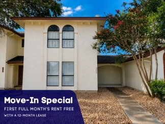 Move-In Special. 1 Month Free Rent with a 12-month lease