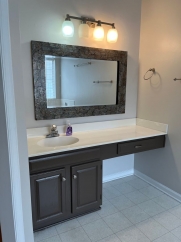 Great house with a corner fireplace that can be viewed from the kitchen and the family room.