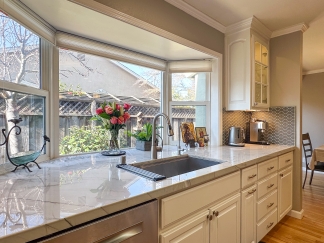 Elegant Saratoga Residence with Chefs Kitchen, Primary Suite & Garden Yard