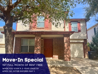 Move-in Special. First full month of rent FREE when you sign a 2-year lease by April 30. Offer expires May 1.