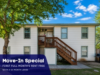 Move-In Special. 1 Month Free Rent with a 12-month lease