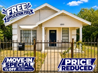 Move-In Special. ½ off the first full month's rent with an 18-month lease.